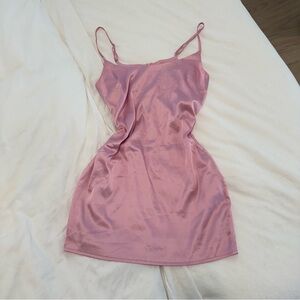 Missguided Petite Blush Satin Dress